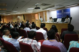 Chairman having discussion