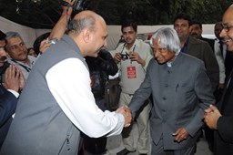 14. MInister of HRD Greeting former President